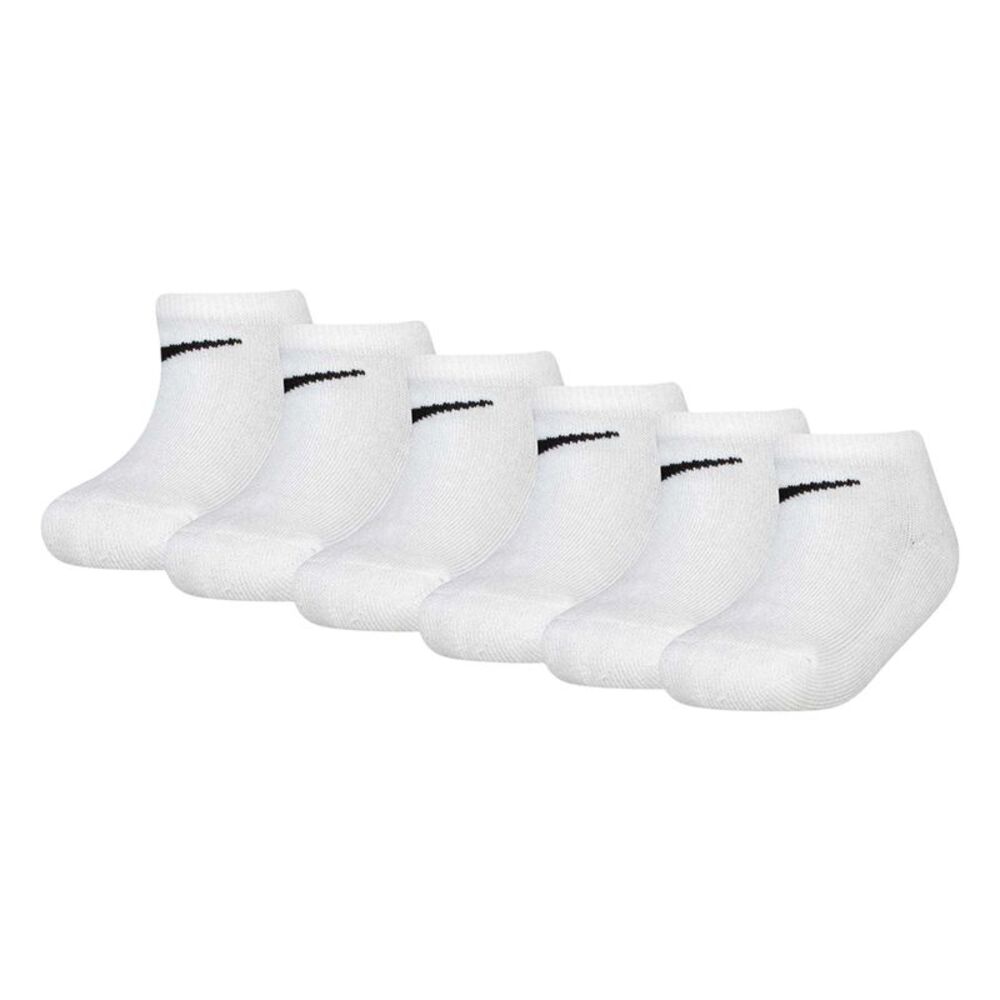 Nike Childrens/Kids Swoosh Low Cut Trainer Socks (Pack of 6) / White